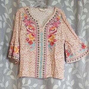Savanna Jane Floral Embroidered Women's Top size S